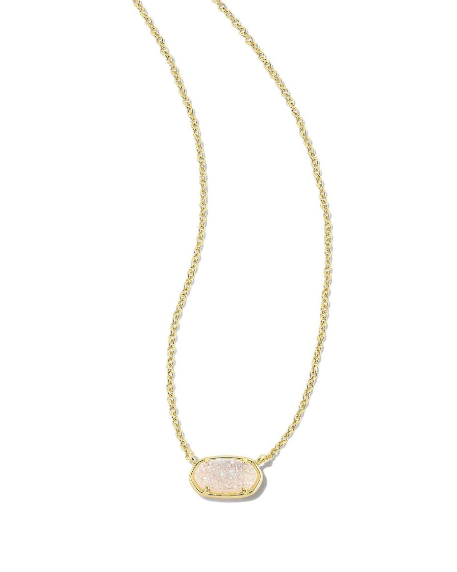 Kendra Scott Necklaces | Grayson Gold Pendant Necklace In Iridescent Drusy