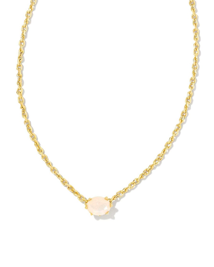 Kendra Scott Necklaces | Cailin Gold Pendant Necklace In Champagne Opal Crystal