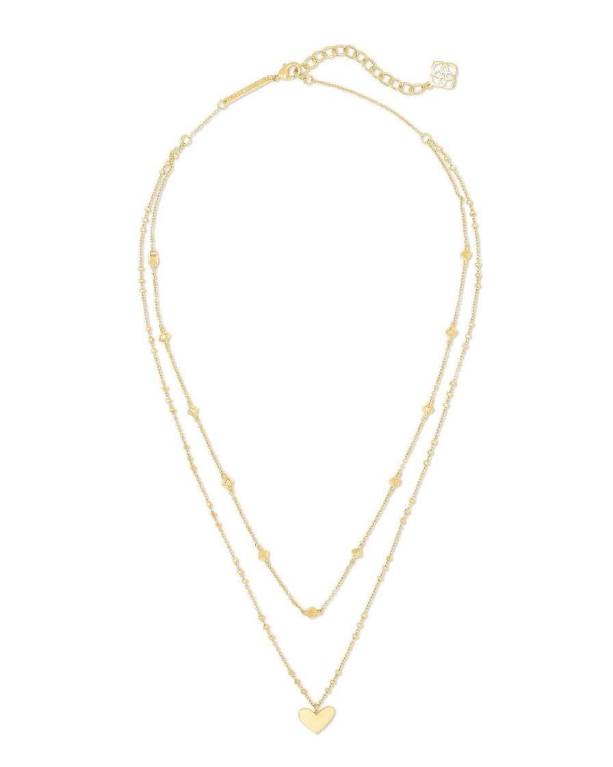 Kendra Scott Necklaces | Ari Heart Multi Strand Necklace In Gold