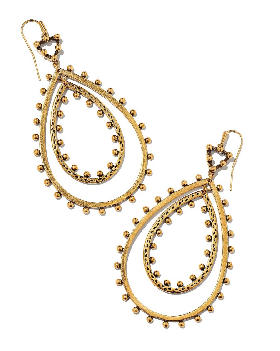 Kendra Scott Earrings | Rumer Open Frame Earrings In Vintage Gold