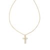 Kendra Scott Necklaces | Gracie Gold Cross Short Pendant Necklace In White Crystal