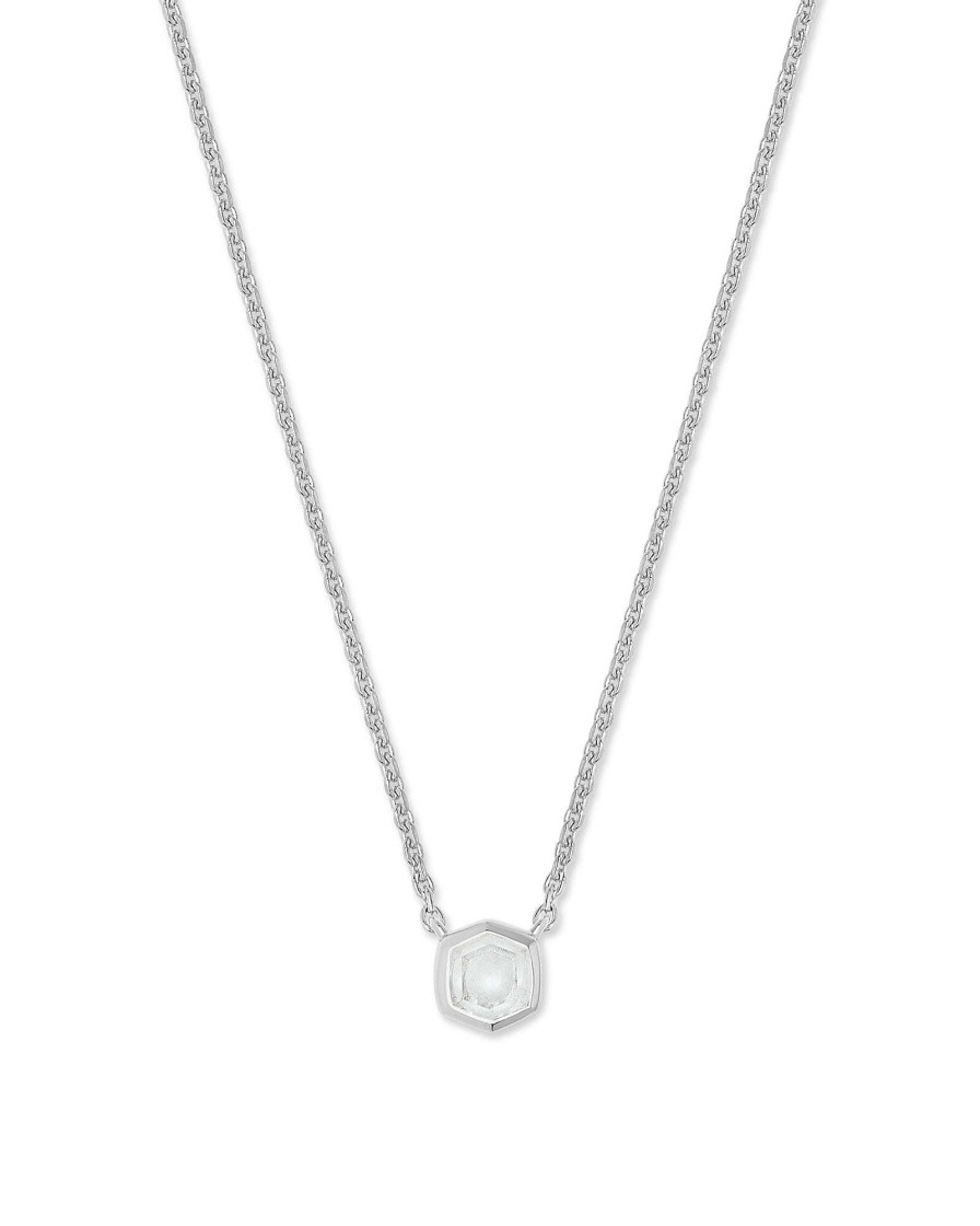 Kendra Scott Necklaces | Davie Sterling Silver Pendant Necklace In Rock Crystal