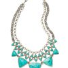 Kendra Scott Necklaces | Emily Vintage Silver Statement Necklace In Variegated Turquoise Magnesite