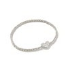 Kendra Scott Bracelets | Ari Silver Pave Heart Stretch Bracelet In White Crystal