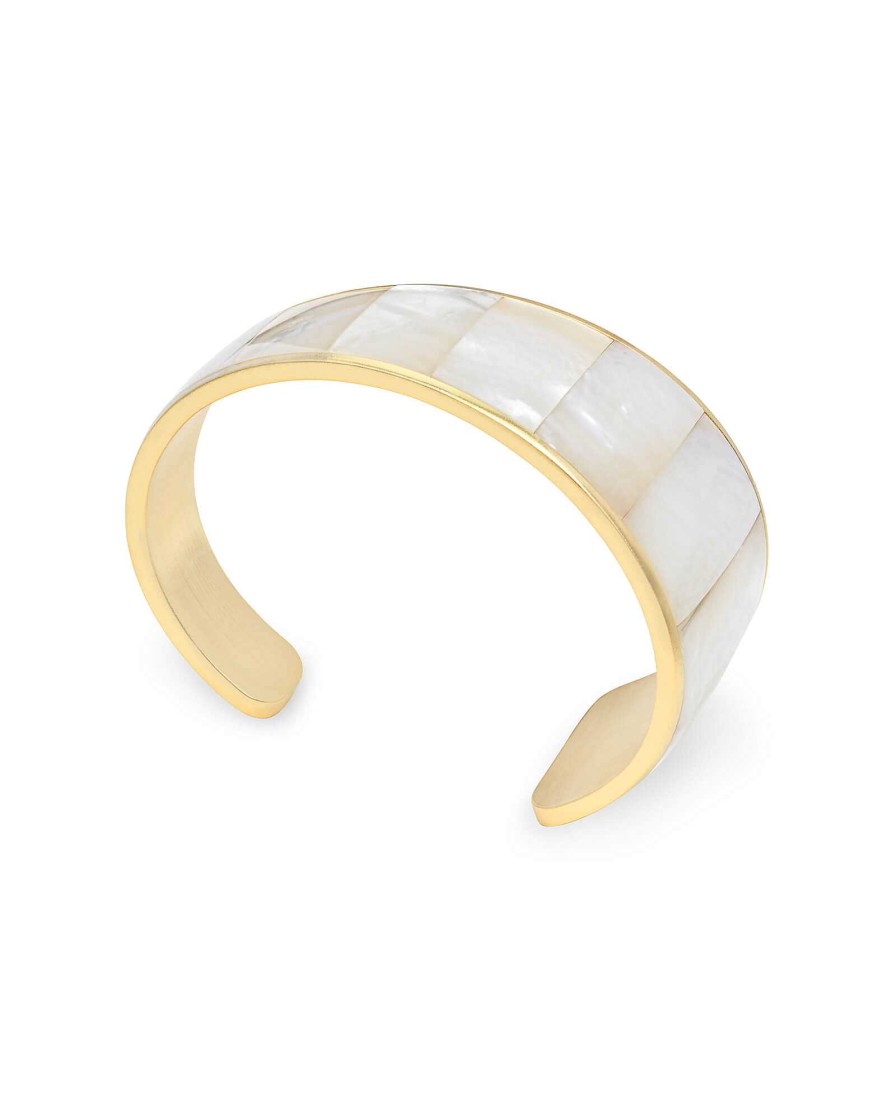 Kendra Scott Bracelets | Tenley Gold Shell Cuff Bracelet In Ivory Mother-Of-Pearl