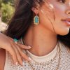 Kendra Scott Earrings | Mariah Vintage Gold Drop Earrings In Variegated Turquoise Magnesite