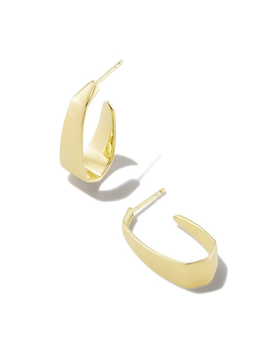 Kendra Scott Earrings | Cadence Hoop Earrings In 18K Gold Vermeil