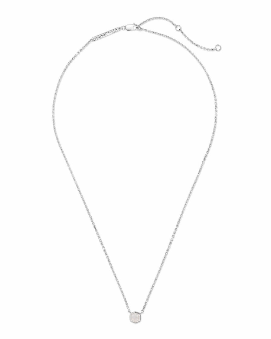 Kendra Scott Necklaces | Davie Sterling Silver Pendant Necklace In Rainbow Moonstone