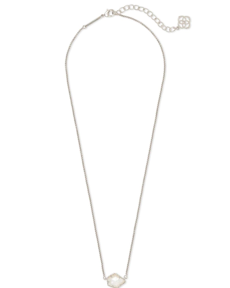 Kendra Scott Necklaces | Tess Silver Pendant Necklace In Platinum Drusy