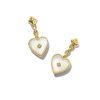 Kendra Scott Earrings | Adalynn 18K Gold Vermeil Heart Drop Earrings In Ivory Mother-Of-Pearl