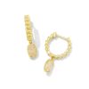 Kendra Scott Earrings | Emilie Gold Huggie Earrings In Iridescent Drusy