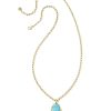 Kendra Scott Necklaces | Baroque Ella Vintage Gold Long Pendant Necklace In Variegated Dark Teal Magnesite