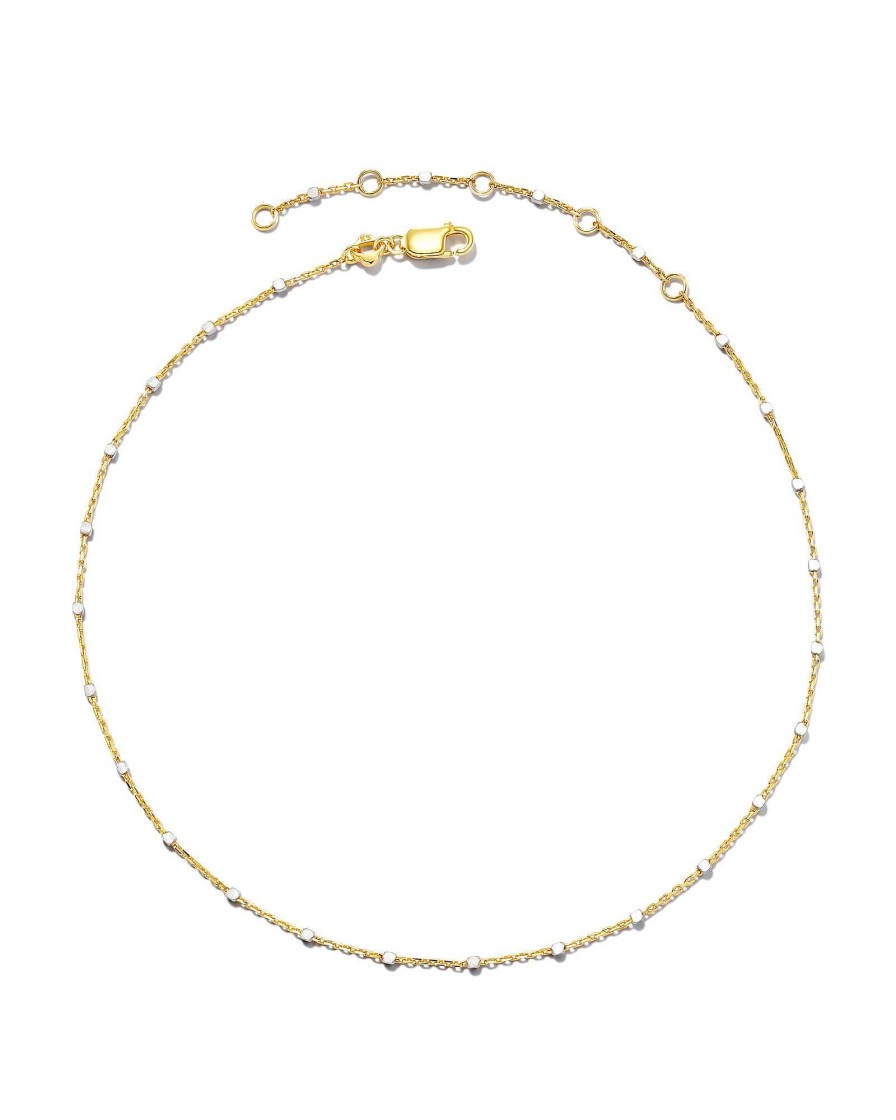 Kendra Scott Bracelets | Single Satellite Chain Anklet In Sterling Silver & 18K Yellow Gold Vermeil