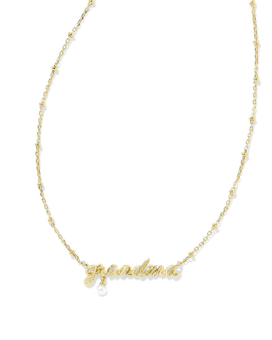 Kendra Scott Necklaces | Grandma Script Pendant Necklace In Gold