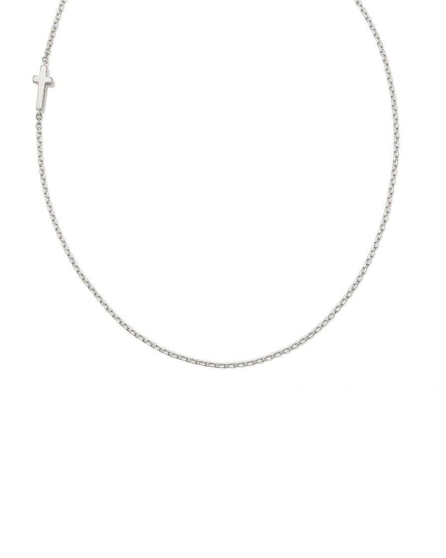 Kendra Scott Necklaces | Cross Inline Necklace In Sterling Silver