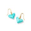 Kendra Scott Earrings | Poppy Vintage Gold Drop Earrings In Variegated Turquoise Magnesite