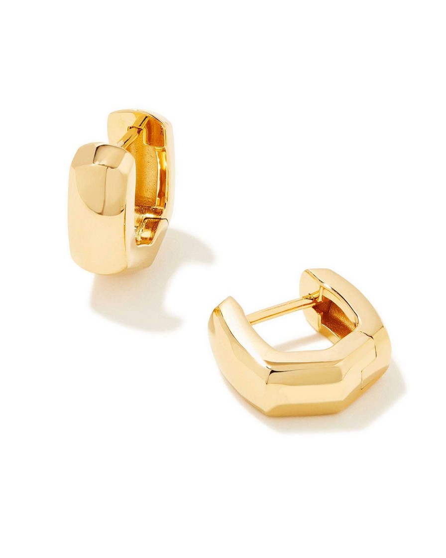 Kendra Scott Earrings | Davie Wide Huggie Earrings In 18K Gold Vermeil