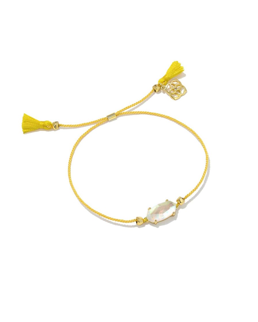 Kendra Scott Bracelets | Everlyne Yellow Cord Friendship Bracelet In Dichroic Glass