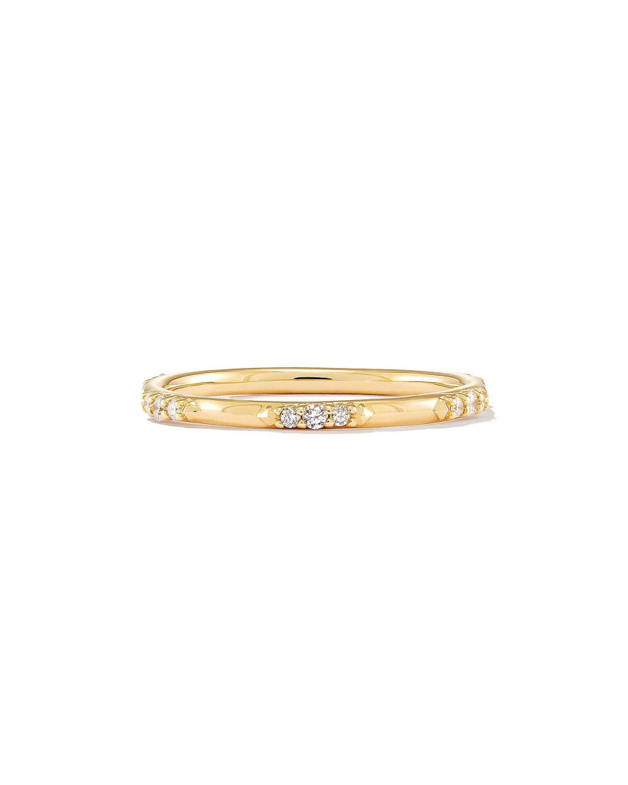 Kendra Scott Rings | Posey 14K Yellow Gold Band Ring In White Diamonds