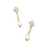 Kendra Scott Earrings | Michelle 14K Yellow Gold Drop Earrings In White Pearl