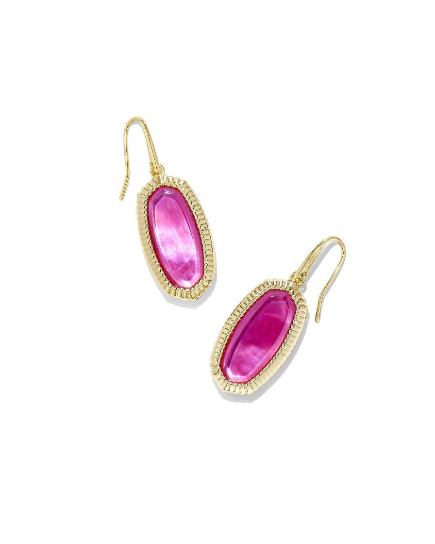 Kendra Scott Earrings | Dani Gold Ridge Frame Drop Earrings In Azalea Illusion