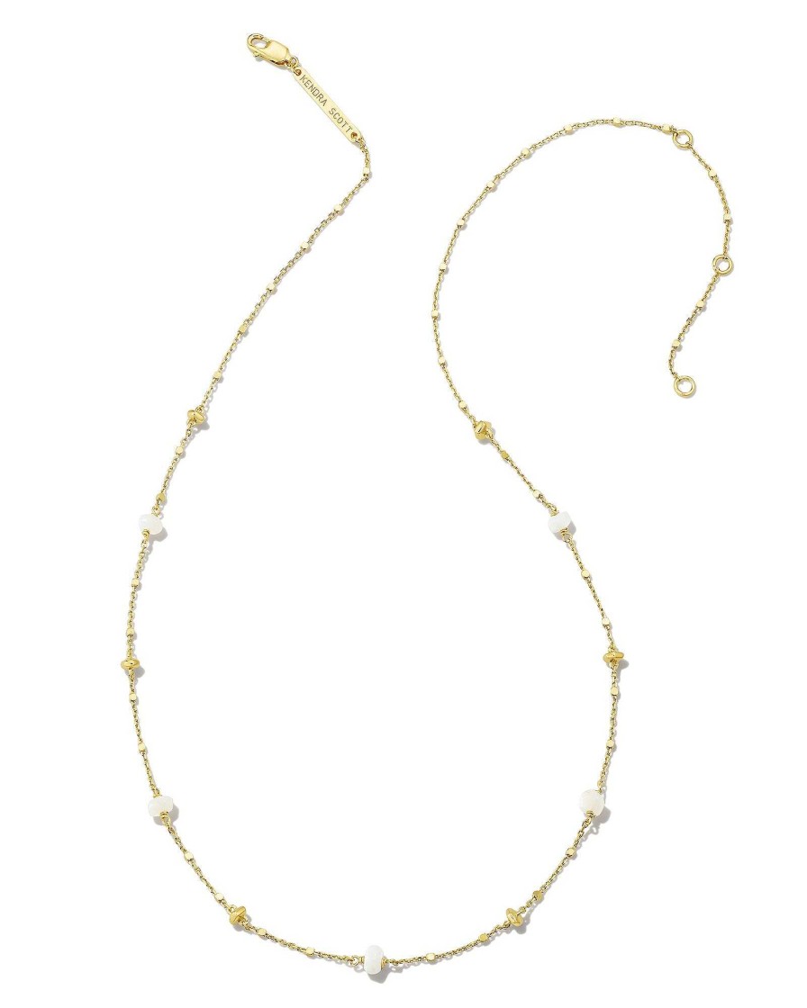 Kendra Scott Necklaces | Opal 18K Gold Vermeil Strand Necklace In White Opal