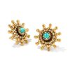 Kendra Scott Earrings | Dryden Vintage Gold Stud Earrings In Variegated Turquoise Magnesite