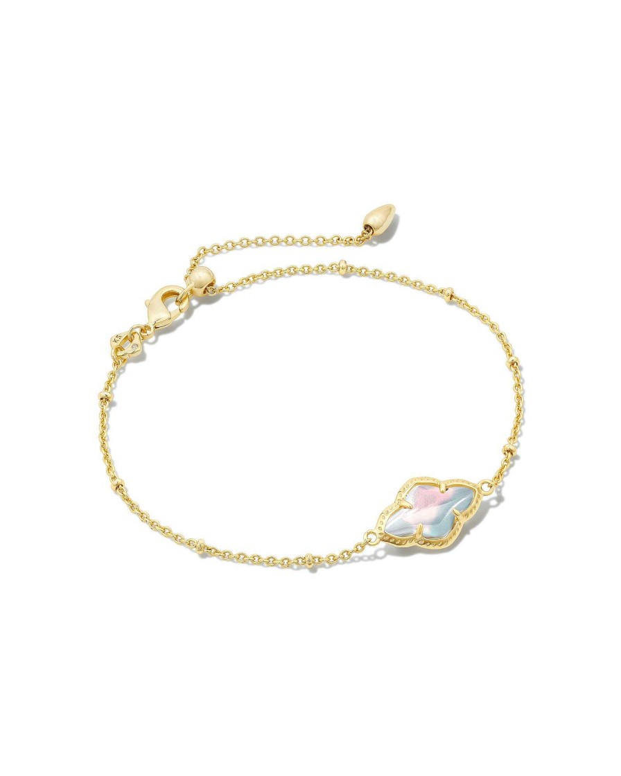 Kendra Scott Bracelets | Abbie Gold Satellite Chain Bracelet In Ivory Mother-Of-Pearl