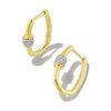 Kendra Scott Earrings | Bristol 18K Gold Vermeil Huggie Earrings In White Sapphire