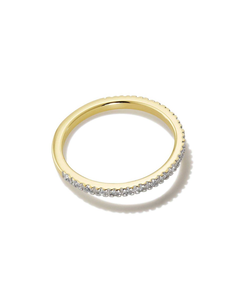 Kendra Scott Rings | Arynn 18K Gold Vermeil Band Ring In White Sapphire