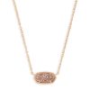 Kendra Scott Necklaces | Elisa Rose Gold Pendant Necklace In Rose Gold Drusy