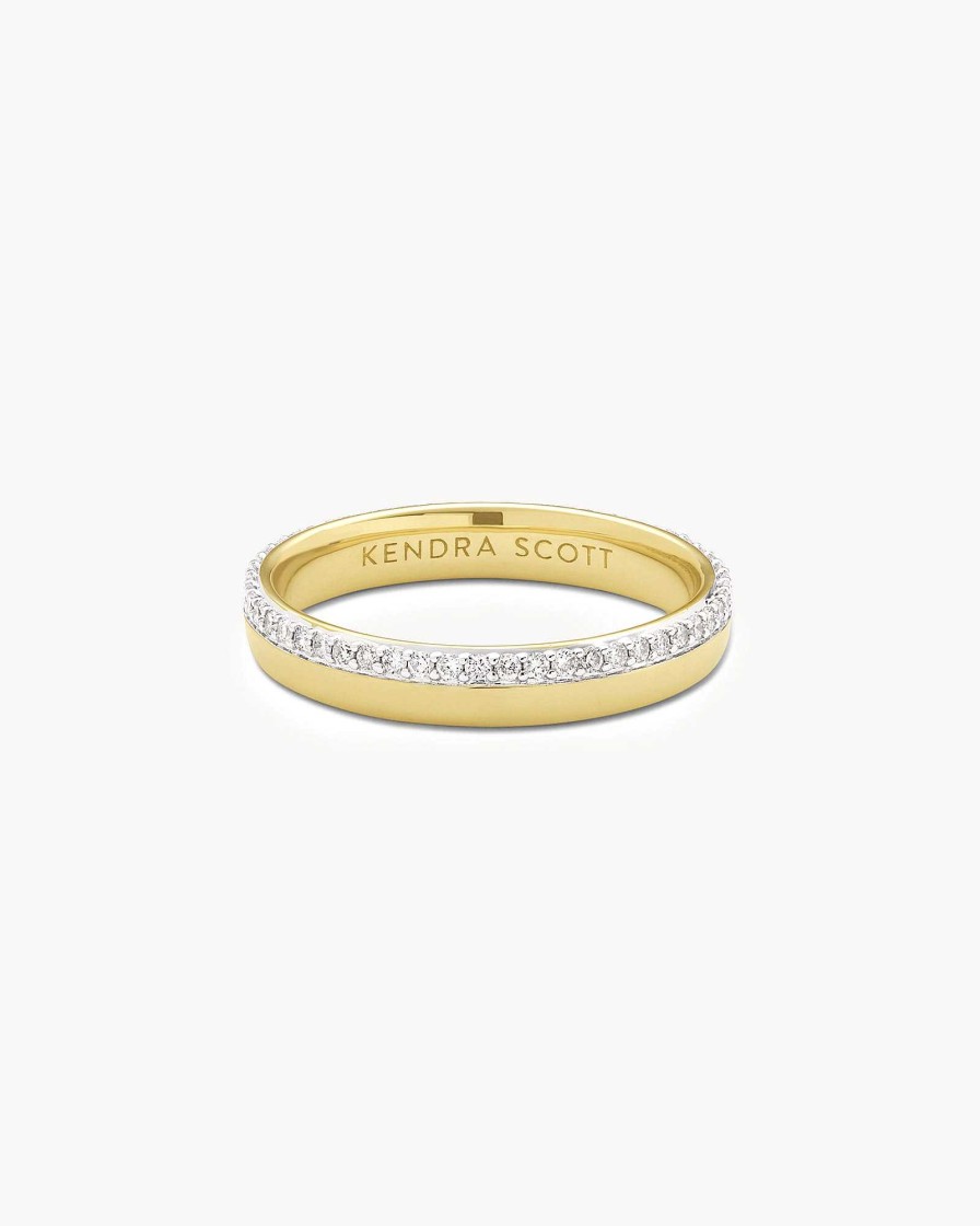 Kendra Scott Rings | Whitney 14K Yellow Gold Band Ring In White Diamond