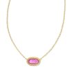 Kendra Scott Necklaces | Elisa Gold Ridge Frame Short Pendant Necklace In Azalea Illusion