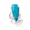 Kendra Scott Rings | Skylar Vintage Silver Statement Ring In Variegated Dark Teal Magnesite