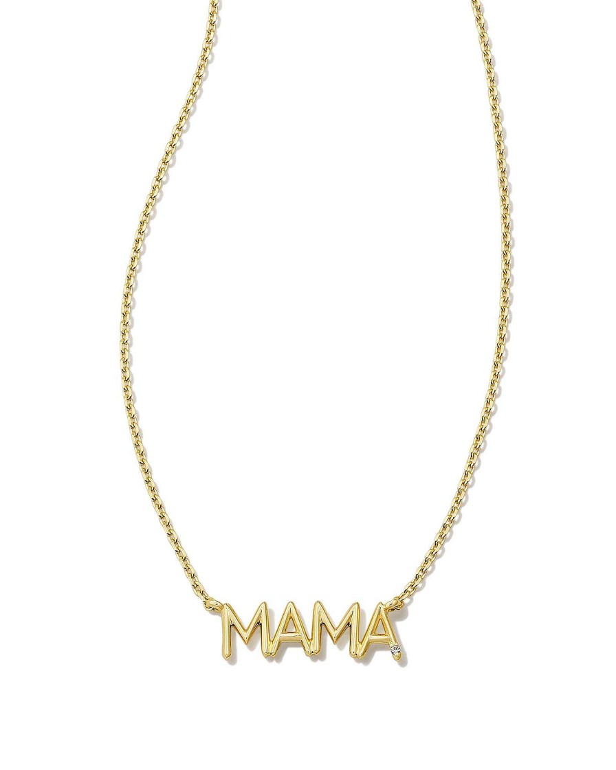 Kendra Scott Necklaces | Mama 18K Gold Vermeil Sparkle Pendant Necklace In White Topaz