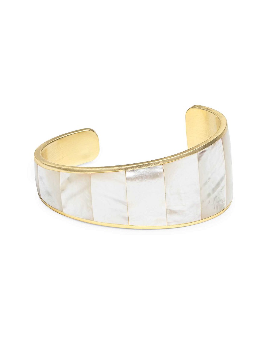 Kendra Scott Bracelets | Tenley Gold Shell Cuff Bracelet In Ivory Mother-Of-Pearl